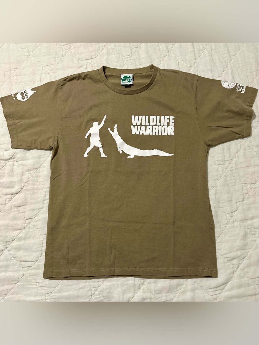 Wildlife Warrior Men's T-Shirt from Australia Zoo Medium Olive Green